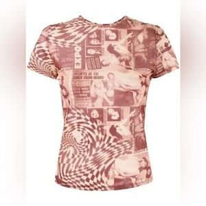 NWT MIAOU Mini Tee in Wanted Red size small